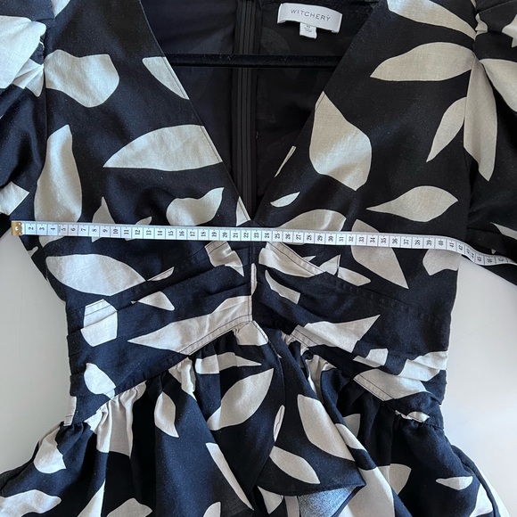 Witchery - Abstract Print Ruffle Dress - Size 10 - Picture 6 of 8